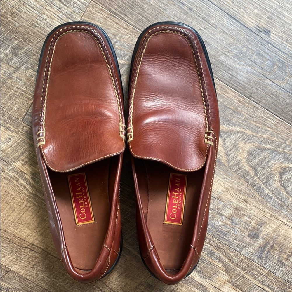 Cole Haan Brown Leather Slip-On Loafers